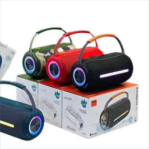 最畅销的便携式扬声器无线BT音箱360，带RGB光防水立体声音乐低音，适用于户外手机家庭派对