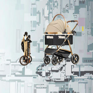 Poussette pliable pour animaux de compagnie avec grande capacité, charge de 20kg, design élégant pour animaux de compagnie de petite à moyenne taille - Product Image 3