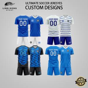 Maillot de football unisexe personnalisé à manches courtes, imprimé, séchage rapide, respirant, anti-transpiration, ensembles de football avec nom du joueur, été automne - Product Image 2