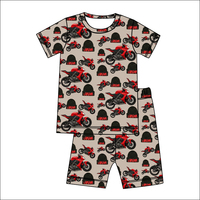 Ensembles de vêtements pour enfants unisexes en bambou imprimé décontracté ODM, tenue d'été, vente chaude, respirant, manches courtes, ensemble pantalon 2 pièces tendance