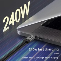 Kabel Data gantungan kunci tali kulit pengisian daya Pd240W cepat untuk ponsel kabel pengisi daya mobil tipe-c dengan penggunaan Earphone