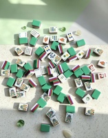 Jeu de tuiles de Mahjong américain moderne en acrylique, motif floral de golf, 160 pièces, gravé au laser, personnalisable, avec tapis, cadeau