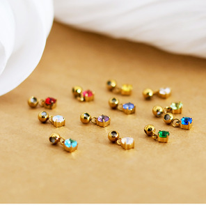 จี้ห้อยรูปทรงกลมประดับพลอยประจำเดือนเกิด |   จี้เพชร CZ ชุบทอง 18K PVD บนสแตนเลสสตีล สำหรับทำเครื่องประดับ DIY แบบรายเดือน |   กันน้ำและทนทาน - Product Image 5