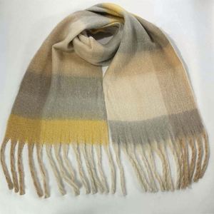 Nouvelle arrivée d'hiver, écharpe longue rayée colorée épaisse avec des franges, châles en cachemire de luxe pour femmes, 70*180cm, haute qualité - Product Image 4