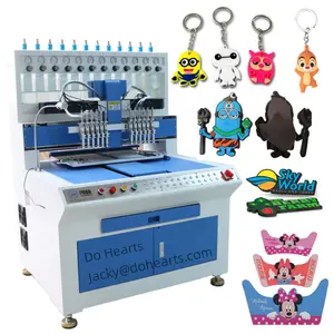 High precision 12 color soft PVC rubber trademark automatic glue dispensing dripping micro injection machine