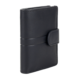 Portefeuille porte-cartes en cuir et aluminium avec système de tirage, fabrication haut de gamme et personnalisation de marque disponible, vente en gros - Product Image 3