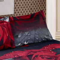 Ensembles de literie 3D Rose housse de couette douce de haute qualité drap de lit Polyester imprimé literie support personnalisé