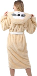 Bata de Baño de Franela con Capucha para Mujer, de Felpa y Piel Sintética, Suave, para Cosplay y <span class=keywords><strong>Pijama</strong></span> de Casa - Product Image 2