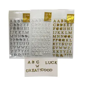 Individuelle Buchstaben-Nummern-Aufkleber Alphabete Etiketten Goldfolie 3D-Schaum Puffy-Buchstaben Alphabeten-Aufkleber für dekoratives Scrapbook