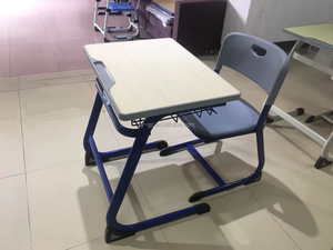 उच्च गुणवत्ता वाले मेलामाइन स्कूल डेस्क लकड़ी की छात्र तालिका और प्राथमिक उच्च विद्यालय के लिए कुर्सी भारी शुल्क कक्षा तालिका समायोज्य - Product Image 6