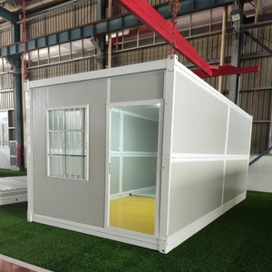 High Quality Folding Container House Flat Roof Waterproof Design Folding Portable Steel Frame Container House Garage <b>Storage</b> - Product Image 1