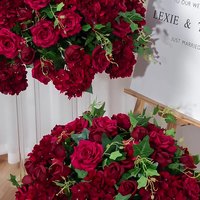 Boule de fleurs artificielles en soie personnalisée pour mariage, arrangement de roses simulées, décoration de centre de table pour mariage