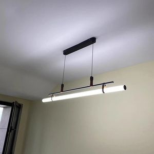 Luminaires suspendus modernes et minimalistes, lustres à ceinture en cuir, pour Table de cuisine, <span class=keywords><strong>salle</strong></span> à manger, lampe suspendue, bureau, café, or noir - Product Image 4