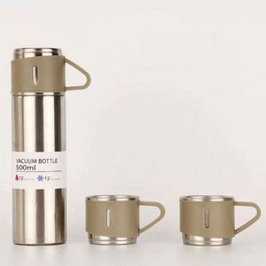 Ensemble de thermos de Noël, bouteilles d'eau isothermes, 3 tasses, ensemble cadeau, couvercle en acier inoxydable réutilisable, isolation thermique 6-12 heures - Product Image 4