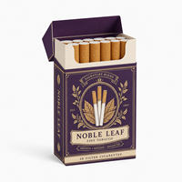 Caja de Papel Personalizada Profesional y Colorida para Cigarros de Tabaco, con Tapa Abatible y Logotipo en Relieve para Empaque de Marca