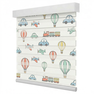 ZSTARR Stores à lamelles horizontales réglables pour enfants, motif zèbre imprimé personnalisé, pour fenêtre coulissante - Product Image 2