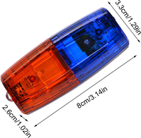 Luz de Hombro LED Azul-Roja de Alta Visibilidad Daimei, Luz Estroboscópica Intermitente de Advertencia de Emergencia