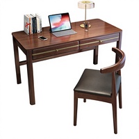 Bureau double en bois massif de style chinois moderne, idéal pour le bureau ou la chambre à coucher