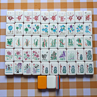 Tuiles de Mahjong américaines personnalisées modernes en acrylique à sept couches, orange, bleu marine, rouge, Walk with Me