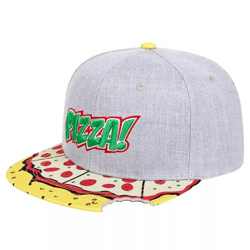 Sombreros con dibujos animados de Pizza para exteriores, gorras con estampado de dibujos animados, Snapback, informales, deportivas, venta al por mayor, hip hop