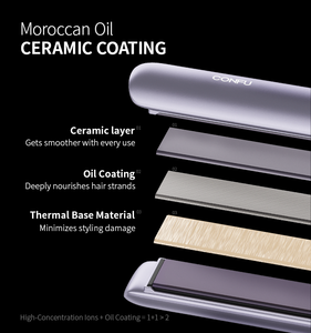 مكواة شعر كهربائية احترافية من CONFU، تصميم معدني مدمج بتقنية الأيونات، سرعة عالية، للاستخدام المنزلي - Product Image 5