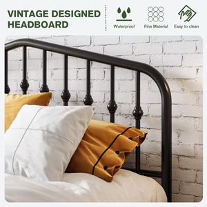 Homerich all'ingrosso King-Size piattaforma in metallo cornici vittoriane in <span class=keywords><strong>ferro</strong></span> battuto arte testiere/pedane allungabili per camera da <span class=keywords><strong>letto</strong></span> - Product Image 4