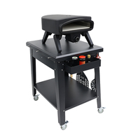 Four à pizza en acier inoxydable, barbecue, table-chariot avec sécurité anti-flamme, facile à assembler et à nettoyer, pour les fêtes de jardin et l'utilisation en extérieur