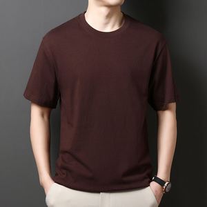 เสื้อยืดผู้ชายผ้าฝ้ายแท้ถักน้ำหนัก 200 กรัม รุ่นใหม่ประจำฤดูร้อนปี 2025 สไตล์เรียบง่าย สีพื้น ทรงหลวม ไหล่ตก แขนสั้น - Product Image 6