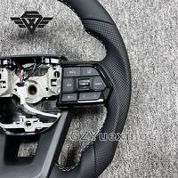 Volant de voiture en cuir gris de haute qualité avec surpiqûres, adapté aux Toyota Land Cruiser Prado Hilux LC200 LC300 FJ300 FJ200