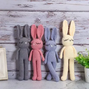 100% اليدوية دمى أرانب قطيفة الطفل الأغنام لعب الطفل الكروشيه محبوك أرنب amigurumi محبوك رائعة لينة الأرنب اللعب