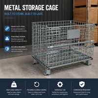 Cages de stockage pliables en métal de boîte de conteneur de grillage de support résistant Cage en métal de stockage