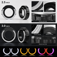 Feux de jour Angel Eye RGBW 2,5 pouces 3,0 pouces avec télécommande APP LED DRL pour systèmes d'éclairage automobile