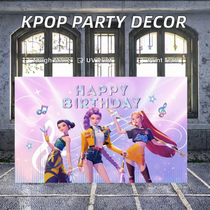 Póster Decorativo <span class=keywords><strong>de</strong></span> Poliéster con Impresión Digital <span class=keywords><strong>de</strong></span> Bangfa Hot KPop Demon Hunters, Decoración <span class=keywords><strong>para</strong></span> Fiestas <span class=keywords><strong>de</strong></span> <span class=keywords><strong>Cumpleaños</strong></span>, Decoración <span class=keywords><strong>para</strong></span> Bebés - Product Image 2