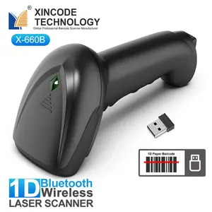 Xincode High Performance USB & Bluetooth Wireless Barcode Scanner Lighted for Supermarket and Warehouse Use