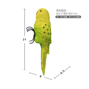 Ornements de jardin Ornements suspendus Vente en gros Perroquet artificiel <span class=keywords><strong>Oiseau</strong></span> Décoration Pots suspendus Figurine de perroquet d'extérieur Statue - Product Image 4