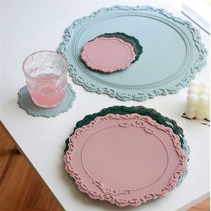 Factory Custom Logo Round Lace Silicone Coasters Silicone Coaster for Drink Oft Pvc <b>Cup</b> <b>Mat</b> Tea <b>Cup</b> coaster - Product Image 2