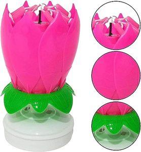 Müzikal Lotus çiçek çiçeği doğum günü mum İnanılmaz açılış kek mum dönen şarkı Lotus doğum günü mum doğum günü partisi - Product Image 5
