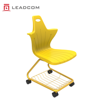 Chaise d'étudiant robuste en polypropylène LEADCOM L-M02, base ergonomique en plastique, chaise de formation, chaises de classe scolaire