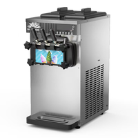 TS128 Nouvelle machine à crème glacée automatique en acier inoxydable à 3 saveurs, machine à crème glacée molle commerciale, pour les entreprises de restauration rapide