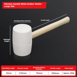 Fast Delivery Industrial Hardware Wooden Handle White Rubber Hammer <b>House</b> Floor Install <b>Tools</b> / Customized Hammer <b>Tools</b> Kumivasa - Product Image 2