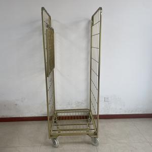 उच्च गुणवत्ता गोदाम <span class=keywords><strong>Nestable</strong></span> परिवहन भंडारण 2 पक्षों रोल पिंजरे ट्राली - Product Image 4