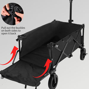 CZFIT Collapsible Folding Wagon Carts Heavy Duty Outdoor Adjustable Handle Foldable Camping Wagons Shopping, Camping, Storage - Product Image 5