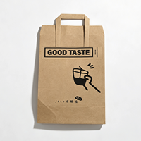 Sac en papier kraft recyclable avec poignée en corde pour l'emballage alimentaire, les boulangeries, les cafés et les restaurants