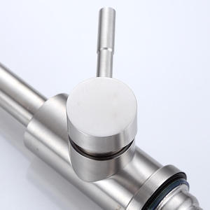 304 Stainless Steel Single-hole Cold and Hot <b>Brushed</b> Nickel-colored Kitchen Sink All-purpose Head 360-degree Rotating Faucet - Product Image 5