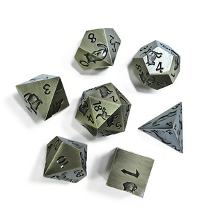 Dés à graver avec motif animal, motif chat et chien, ensemble de dés en métal, 7 pièces, dés polyédriques pour jeux de rô<span class=keywords><strong>le</strong></span>, D&D, jeux de table - Product Image 4