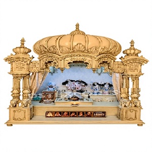 Templo Tradicional de Madera Jagannath para el Hogar, Artesanía India de Gran Tamaño, Templo de Teca para el Hogar, Compre Templo de Madera de Teca para el Hogar - Product Image 1