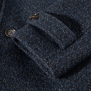 Top Quality <strong>Men's</strong> Navy Melange Fashion Woolen Warm Longer Padding <strong>Coat</strong> <strong>Pea</strong> <strong>Coat</strong> Could Custom - Product Image 6