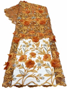 Tela de encaje de lujo para novia, tejido de encaje francés gupure, estilo africano, aso ebi, venta al por mayor - Product Image 6