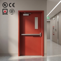 Porte coupe-feu moderne en acier pour atelier intérieur, revêtement en poudre blanche, insonorisée et ignifuge