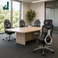 Chaise de bureau ergonomique en maille pour bureau commercial, appui-tête réglable 4D, accoudoirs 5D, support lombaire, base en aluminium, chaise de direction